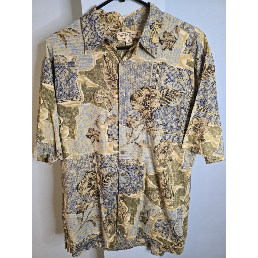 Tori‎ Richard Men's 100% Cotton Lawn Hawaiian Shirt Size M Made In Hawaii USA